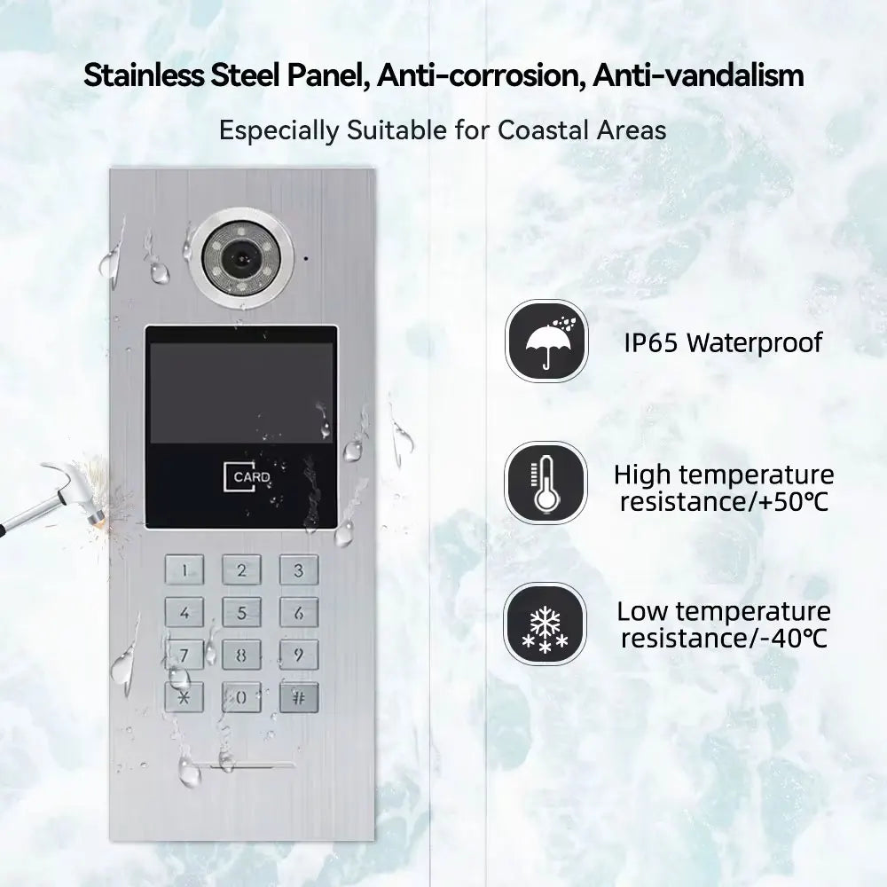 Tuya Smart Life WiFi 7 Inch Wireless HD Video Doorbell Intercom POE Switch 1-999 Unit Large Building Apartment Door Phone System