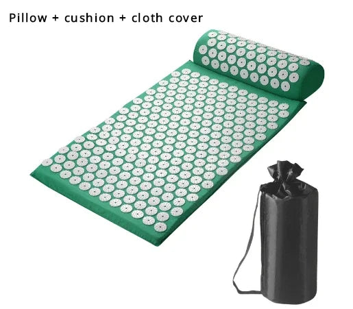 Profession Acupressure Massage Yoga Mat Touchpoints Relieve Back Body Pain Stress Spike Mat Acupuncture Mat with Pillow Cover