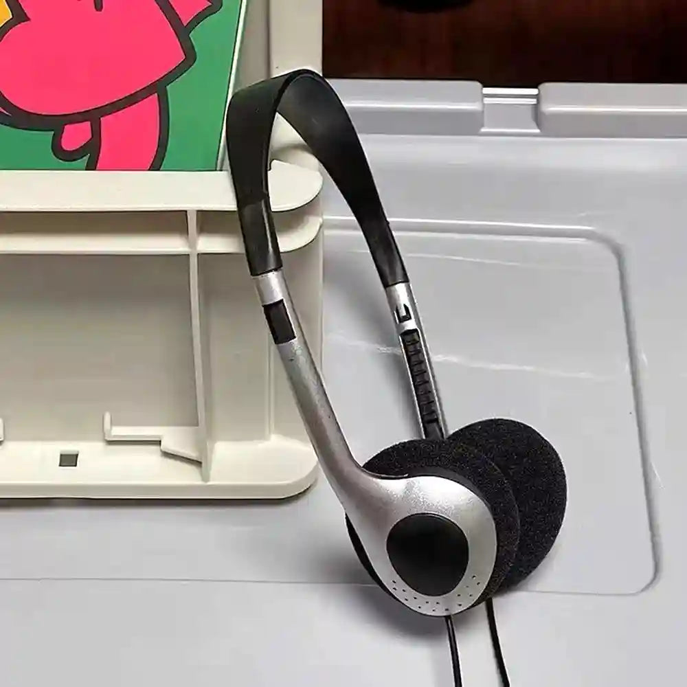 Retro Y2k Over-Ear Headphones Wired - Lightweight Black Audio Tidesmit