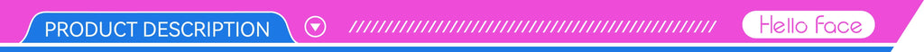 A horizontal banner for Hello Face red light therapy mat, featuring a pink background and blue product description tab.