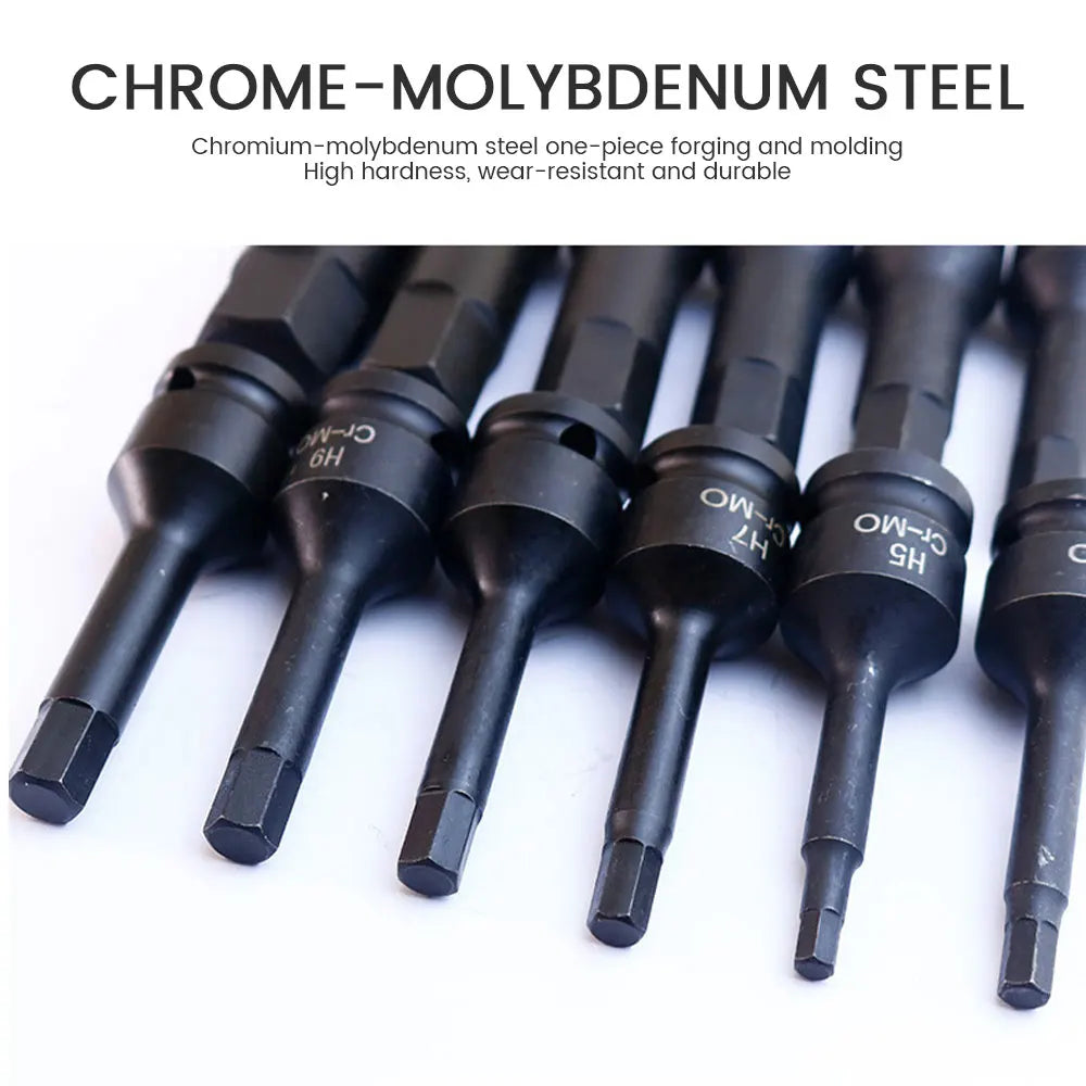 Podofo 10 Pcs Torx Impact Socket Bits 1/2 Inch Drive Socket Adapter Screwdriver Bits Hexagonal Screwdriver Bit Socket Set H5-H19