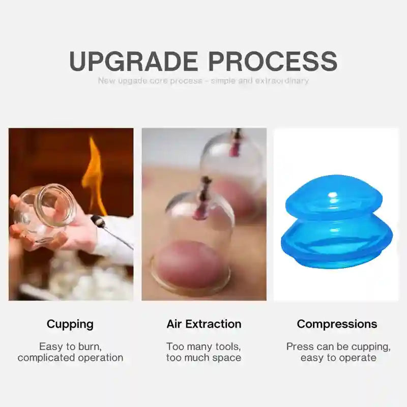 Silicone Cupping Therapy Set - 4 Piece Cellulite Massage Kit Massage Roller Tidesmit