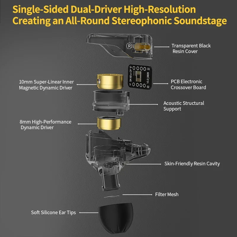 KZ Merga Bass Headphones HIFI noise-cancelling sports in-ear headphones New arrival! Tidesmit