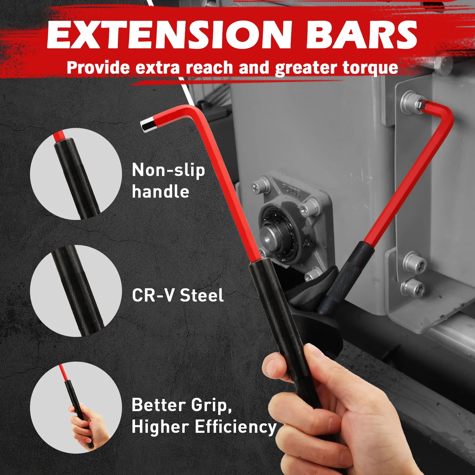 SEDY 30pcs Long Arm Ball End L-Hex & Torx Key Set with Grip Handle Hex Key Wrench Set with T-Handle and Extension Bars