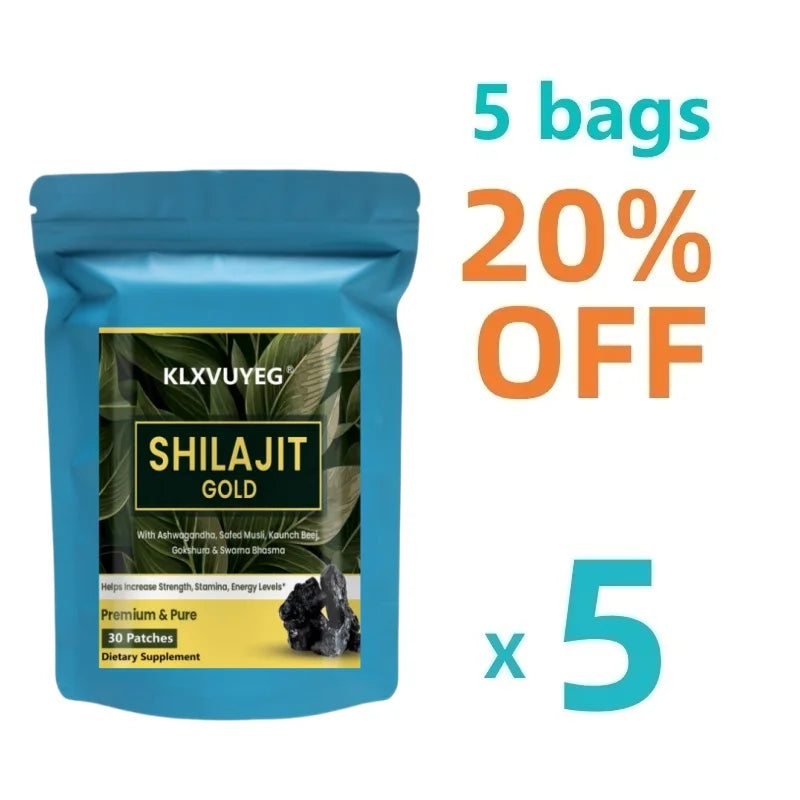 Shilajit Extract Patch equivalent to 6550mg & Ashwagandha, Ginseng, Saw Palmetto, Maca, Tribulus, Chaga| Acid|Immune Support