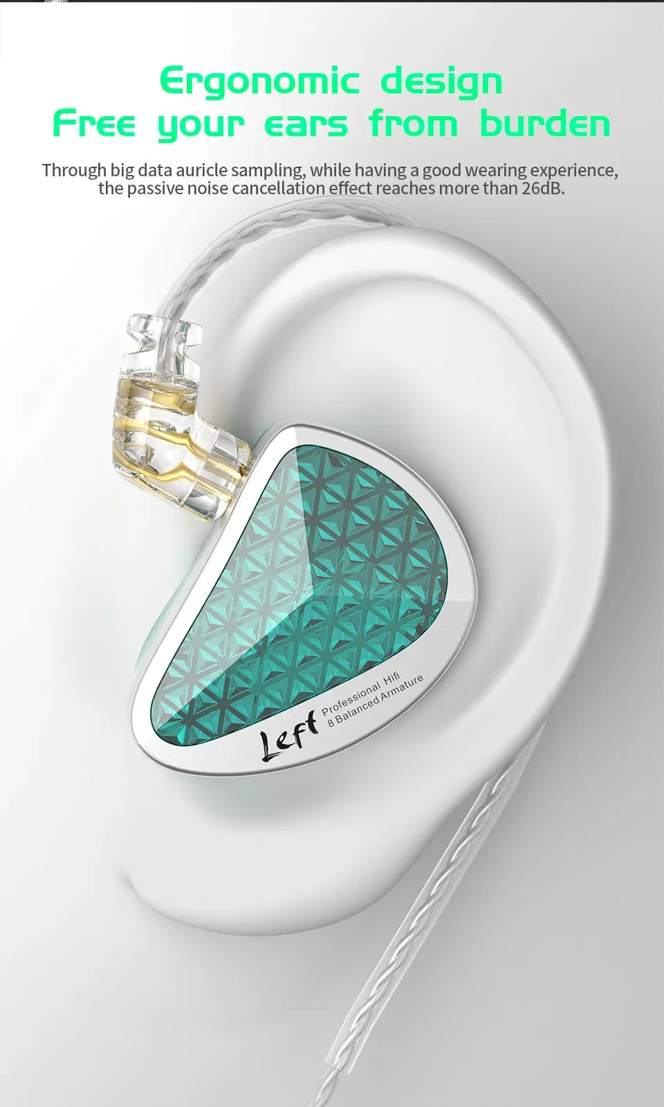 8BA Wired In-Ear Monitors with 8 Balanced Armature Drivers by Tidesmit Tidesmit