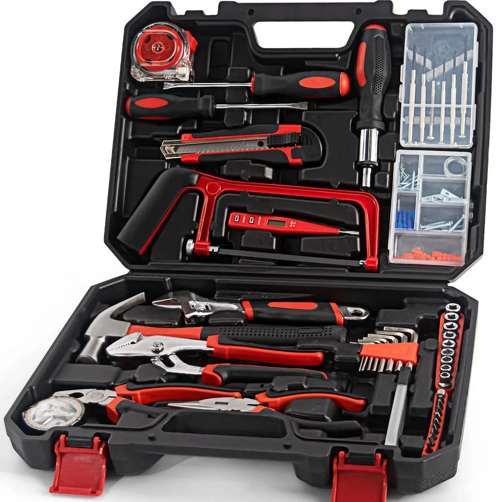 STOENGO 19/43/108pcs Hardware Household Hand Tool Kit Set Household DIY Hand Tool Kit Saw Screwdriver Hammer Tape Wrench Pliers