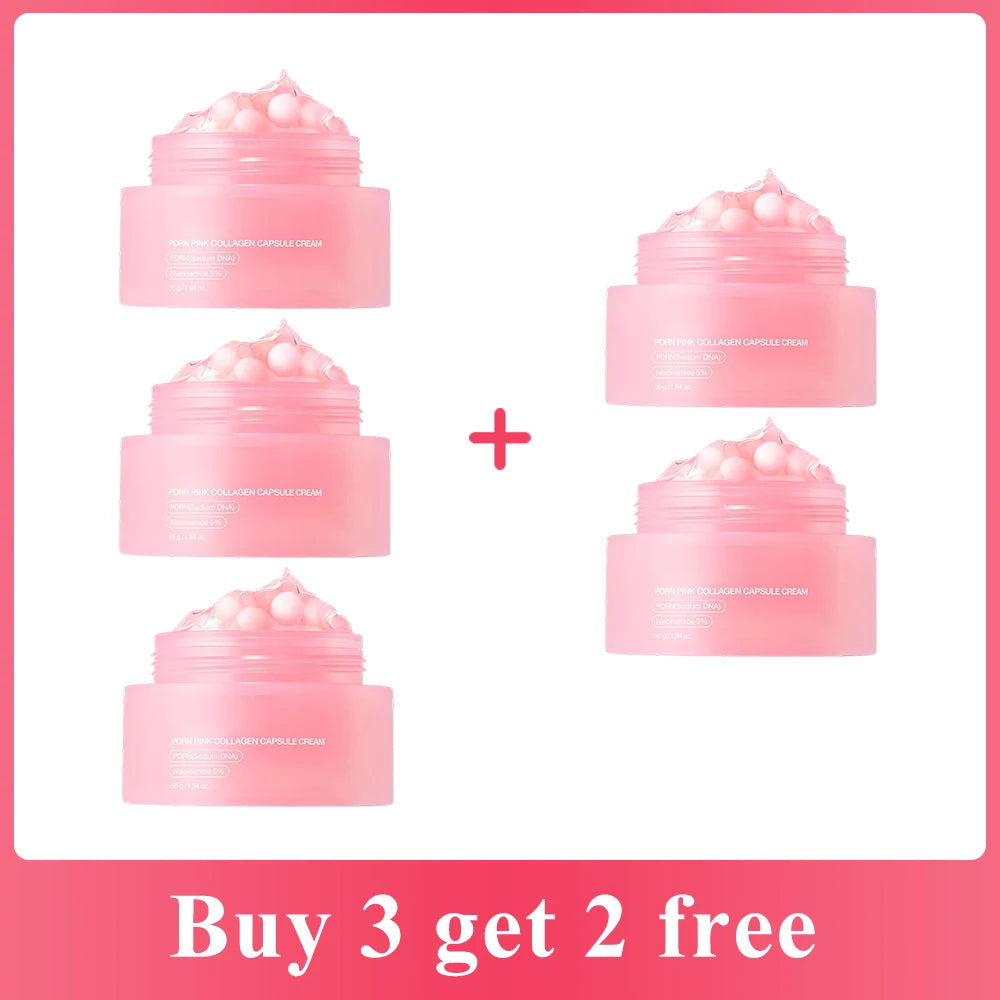 Nicotinamide Infiltrated Pink Collagen Capsule Cream A Facial Moisturizing Product Is Used for Anti-wrinkle And Moisturizing