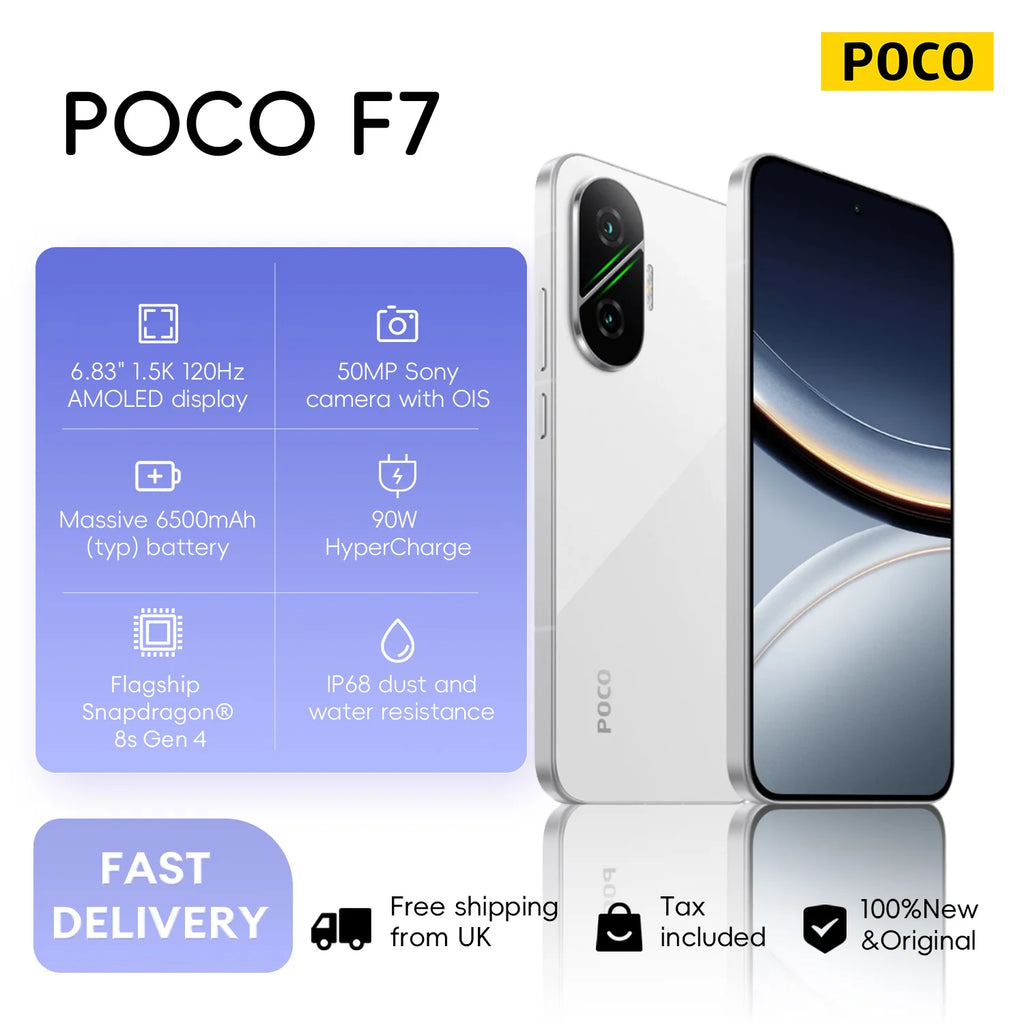 POCO F7 5G Smartphone 12GB RAM 256GB - 1.5K AMOLED Display AE Tidesmit