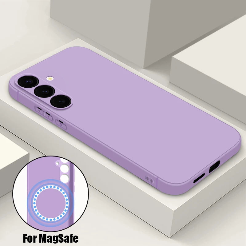 Magnetic Wireless Charging Case for Samsung Galaxy | Military-Grade Protection Grass Purple Tidesmit