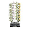 56-Plant Hydroponic Growing Tower 220v Outdoor Indoor Vertical Garden Smart Garden Kit Hydroponics Growing Tower with 4 Wheels