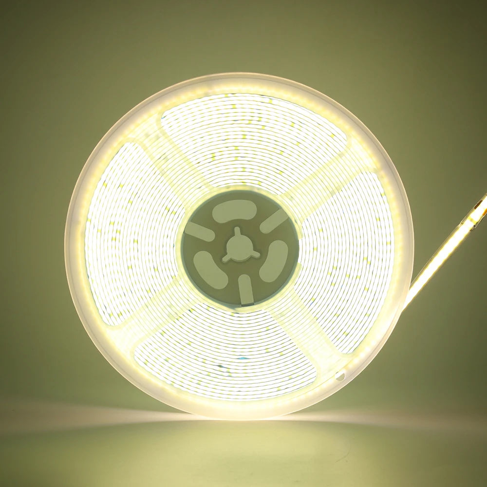 COB LED Strip Light Power Kit 220V 110V AC 3000K 4000K 6000K 2pin 240LEDs/m with IC Driver IP20 8mm PCB Dimmable Linear Lighting