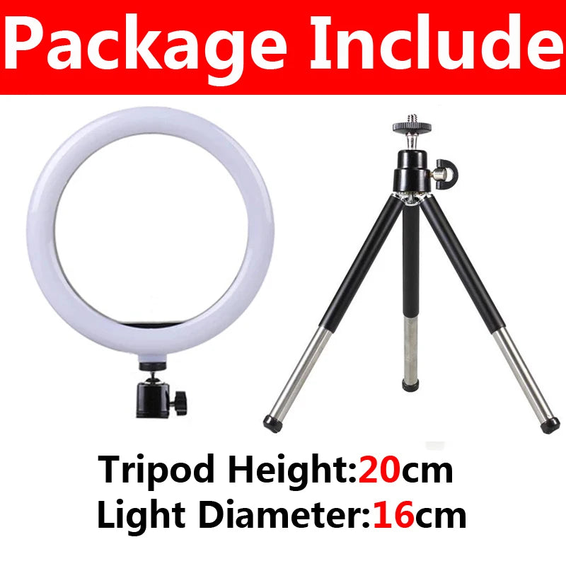 10-Inch LED Ring Light with Tripod – Adjustable Content Creation Lighting B-16cm Tidesmit