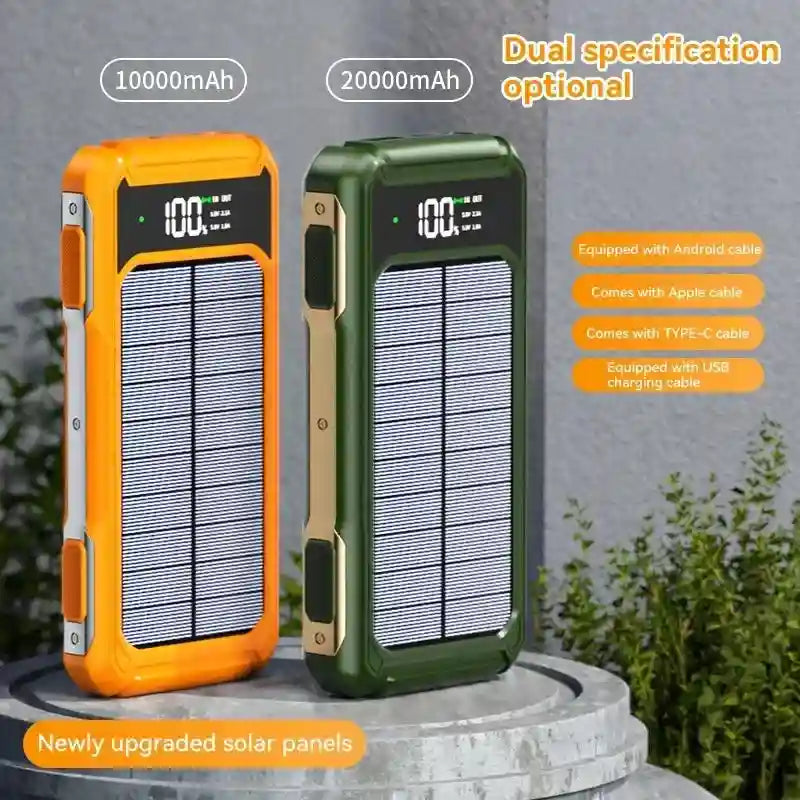 Solar Power Bank 200000mAh with Built-in Cables | Tidesmit Tidesmit