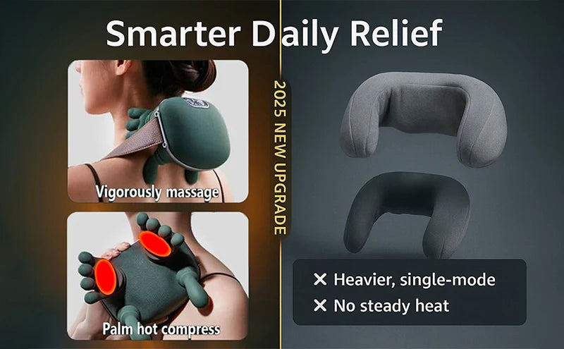 Bionic Neck Shoulder Massager with 3 Kneading Modes - Tidesmit Relaxation Treatment Tidesmit