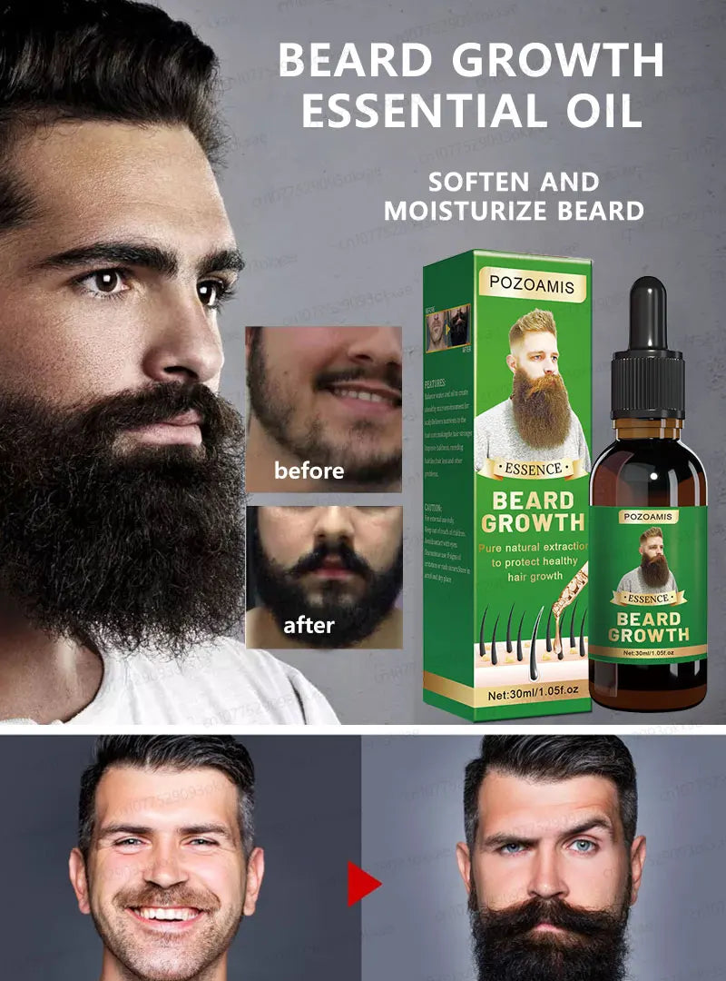 Beard Growth Liquid for Thicker Fuller Hair - Tidesmit Natural Formula Scrubs Treatments Tidesmit