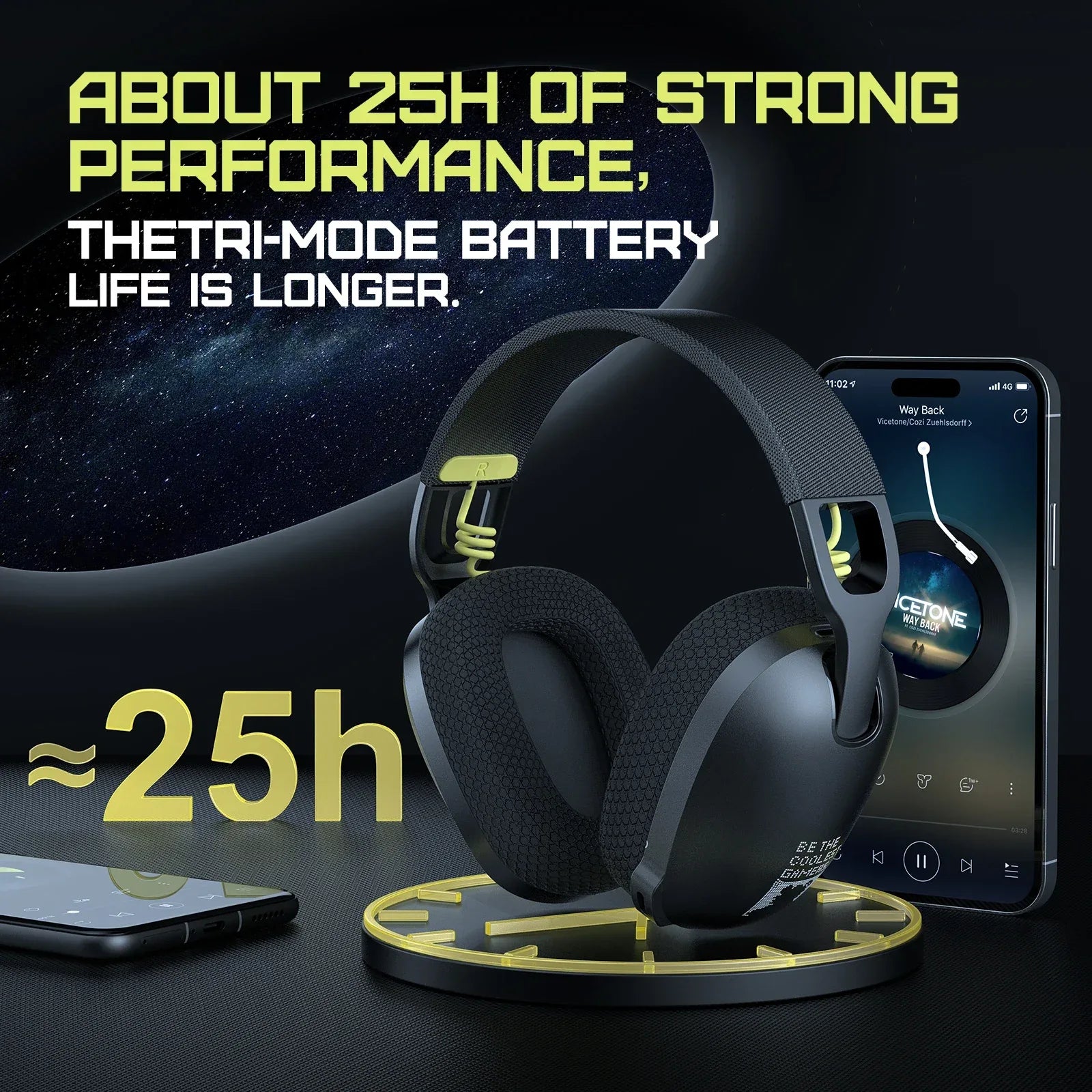 Wireless Gaming Headset 2.4GHz USB Mic B2 Series by Tidesmit Tidesmit
