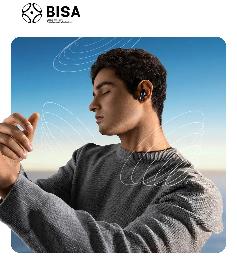 Baseus Bowie M2s ANC Earphone Bluetooth 5.3 Hybrid -48dB Noise Cancellation Wireless Headphone Support 3D Spatial Audio Earbuds Tidesmit