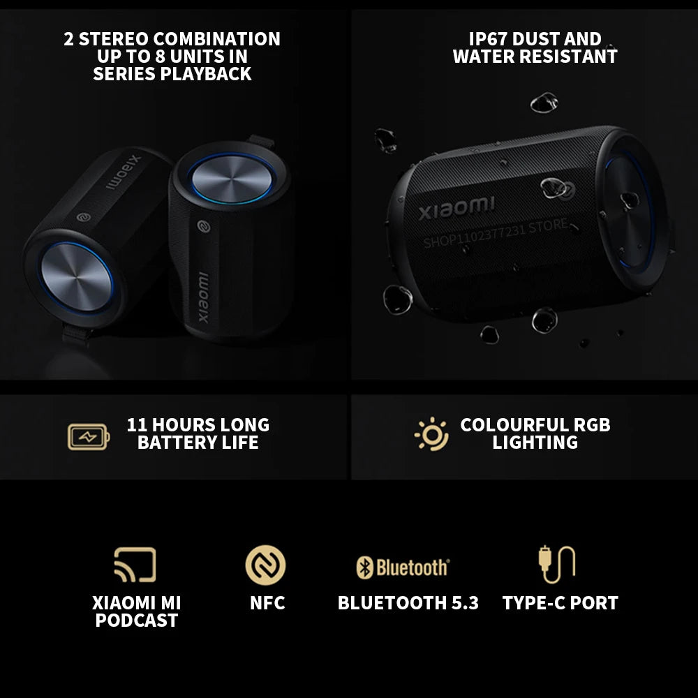 Original Xiaomi Bluetooth Speaker Mini is compact and portable, with an RGB ambient light ring offering customizable colors CN.