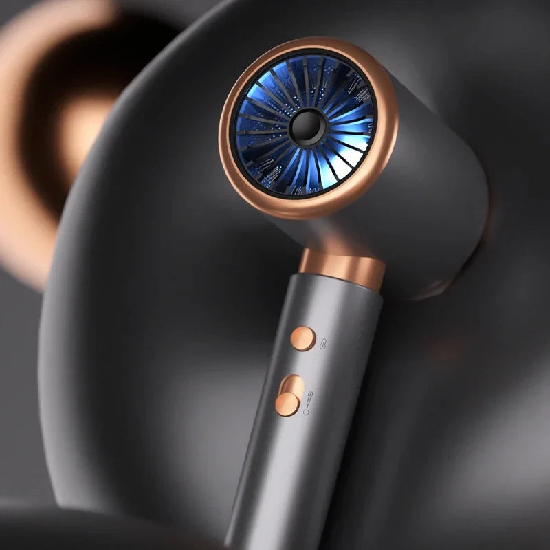 HOMEFISH 2000W ionic hair dryer in grey and rose gold with a powerful motor and sleek, professional design.