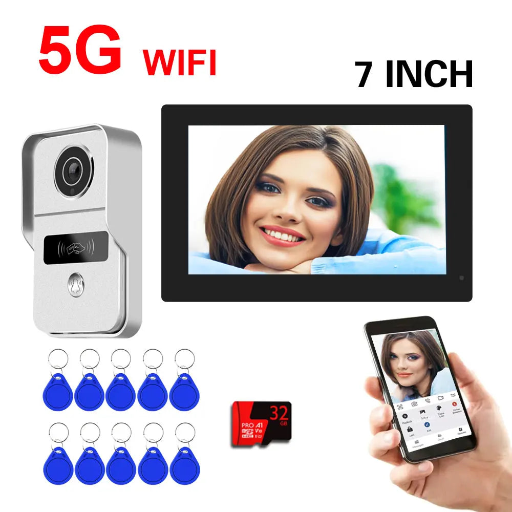 New 4-Wire TUYA Smart Video intercom doorbell Wired 1080P Waterproof Camera 5G WIFI 7/10inch IPS Touch Screen Support IP CCTV