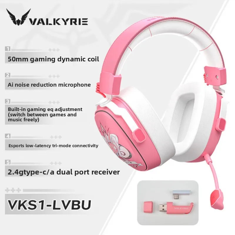 Tidesmit VK S1 Wireless Gaming Headset: Low Latency 15ms Audio VK S1-LVBU Tidesmit
