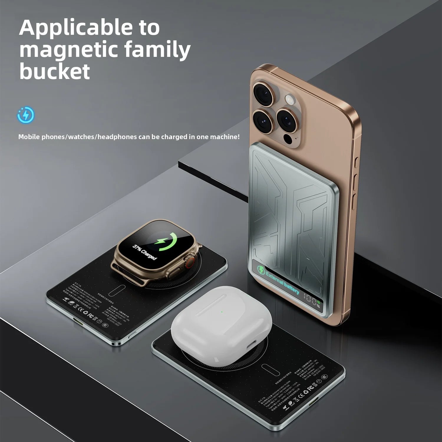 Tidesmit Magnetic Wireless Portable Charger - 10000mAh PD 20W Fast Charging Tidesmit
