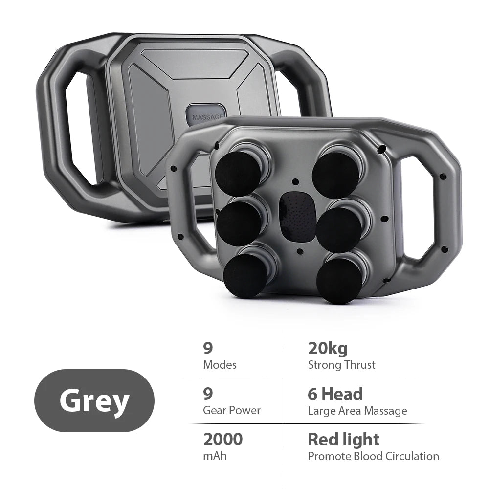 Deep Tissue Massage Gun with 66 Interchangeable Heads by Tidesmit Relaxation Treatment Grey 1 Tidesmit