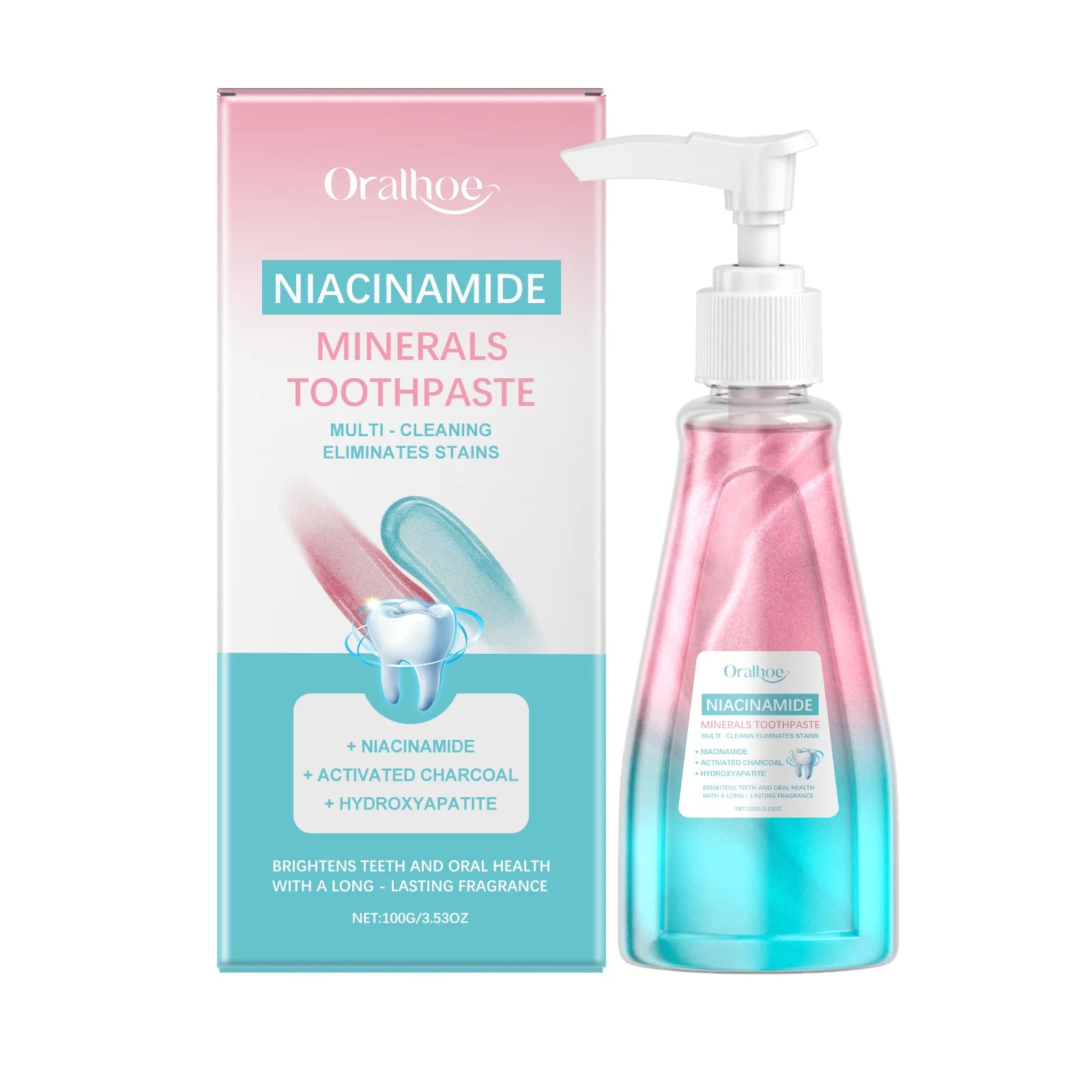 Tidesmit Niacinamide bleaching toothpaste for plaque removal, yellow stain whitening, and fresh breath care.