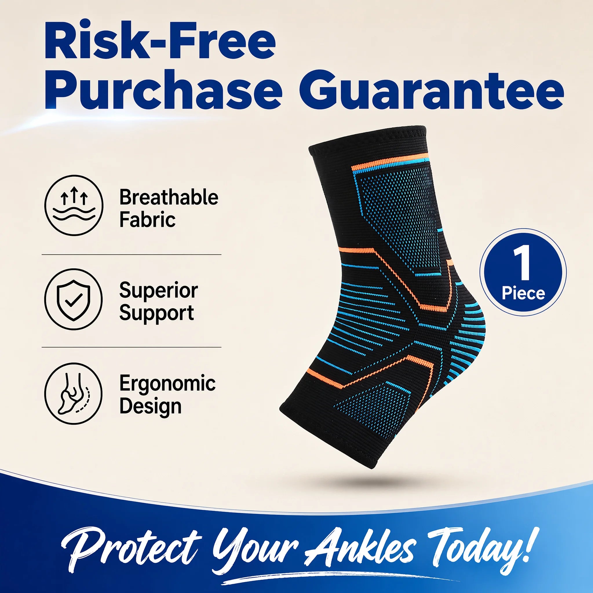 Ankle Brace Support Sleeve 3D Compression Ankle Protector Anti-Sprain Breathable Elastic for Running Basketball Gym Fitness Men