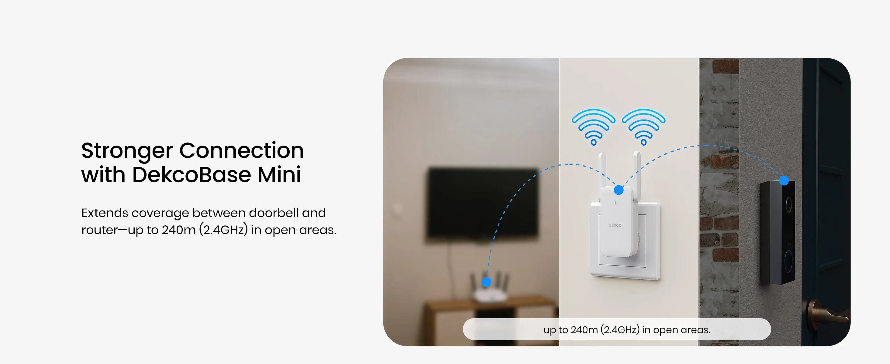Dekco 3MP WiFi Doorbell 5000 mAh Battery Wireless Video Intercom AI Human Detection 2-way Audio Smart Door Bell Support Alexa