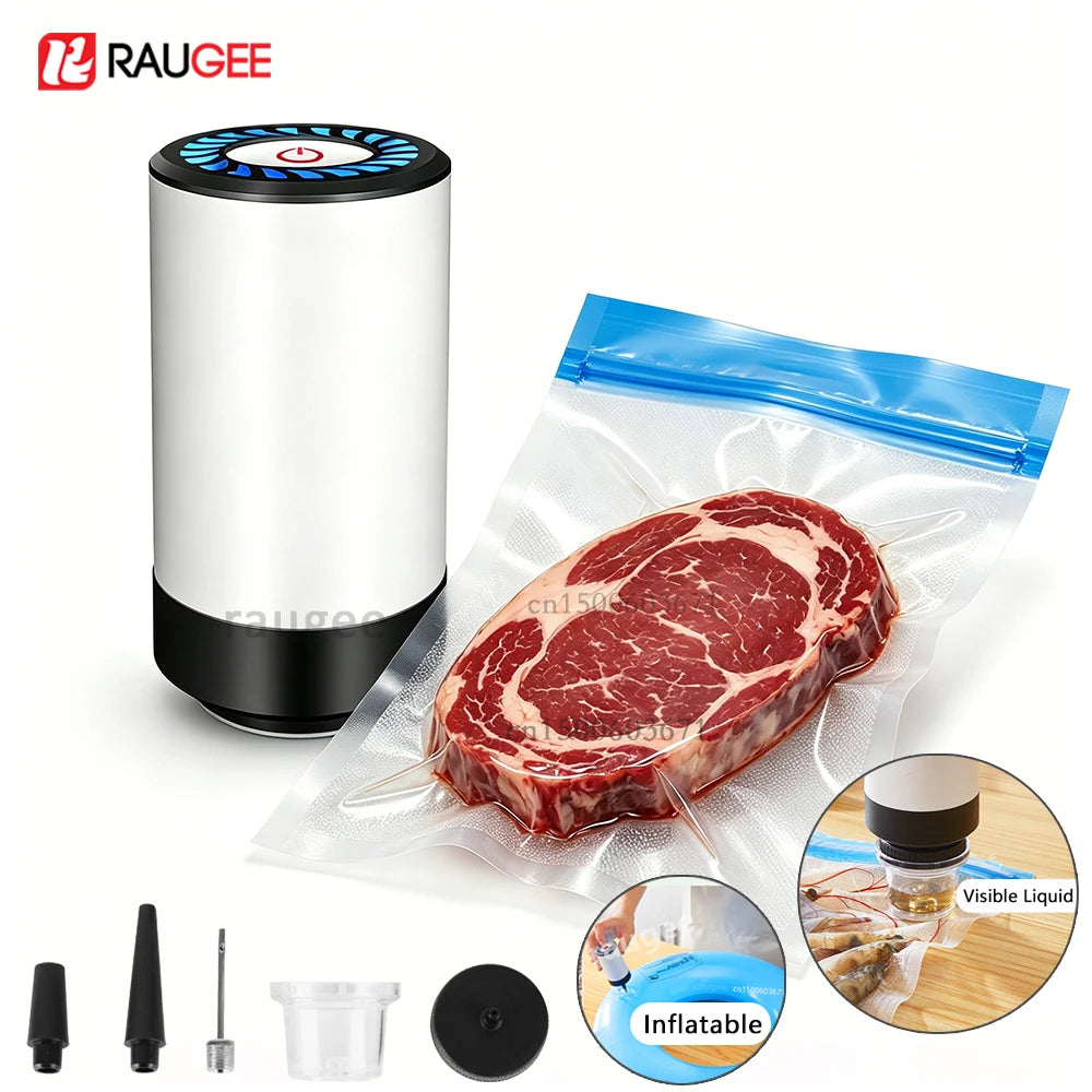 Air Pump Sealer Electric Vacuum Sealer Pump Automatic Dry/Wet Food Sealing Pump USB Rechargeable Mini Air Pump Machine
