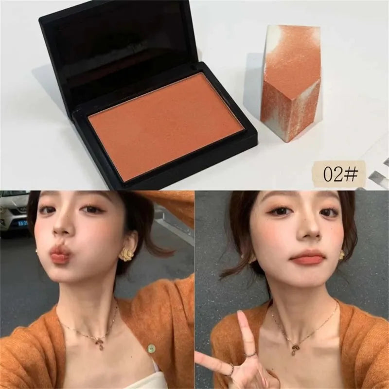 Tidesmit monochrome matte blusher palette shade swatch showing soft silky natural nude powder texture for cheeks