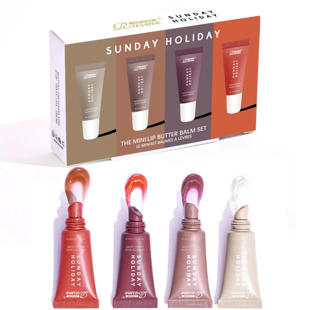Mini Lip Butter Balm Set | Nourishing Moisturizing Lip Care 4 Pcs Lip Care 2-P0316B Tidesmit
