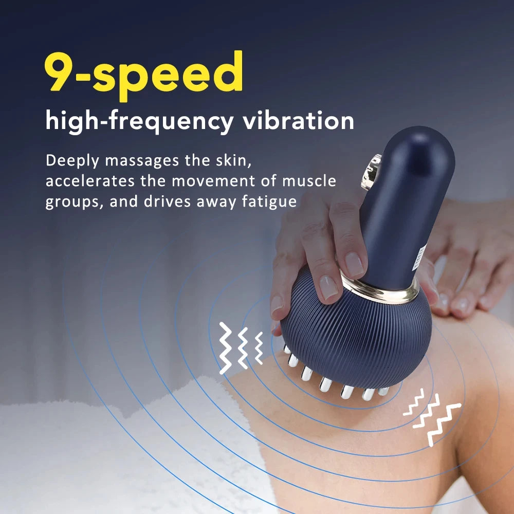 Wireless Gua Sha Massager | Heated Muscle Relief & Sculpting Tool (Blue) Back Massage Instrument Tidesmit