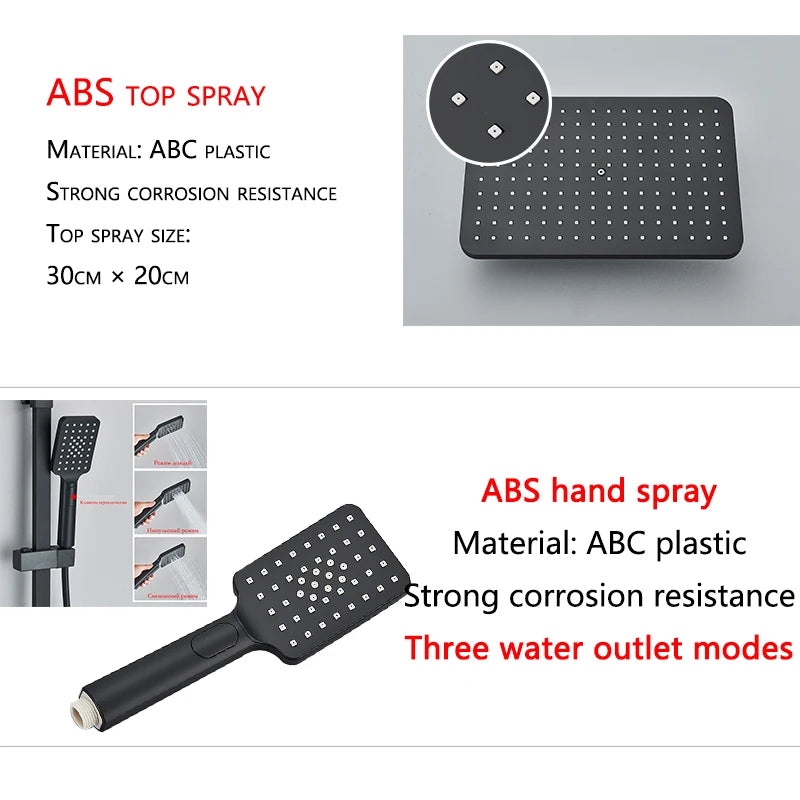 Thermostatic Rainfall Shower System, 360° Freely Rotating Top Shower Head with Swing Handheld Sprayer, Wall Mounted Constant Temperature Anti-Scald Shower Mixer Faucet Set for Modern Bathroom Renovation