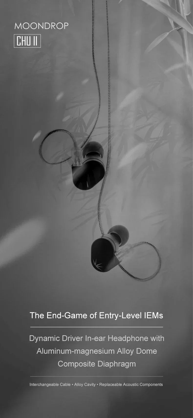 Moondrop Chu II In-Ear Monitors HiFi Wired Audio Cable by Tidesmit Tidesmit