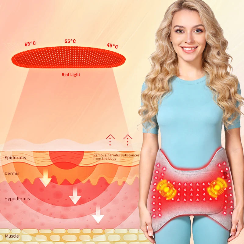 Red Light Heated Hip Wrap - Electric Deep Tissue Massage & Joint Relief Massage Cushion Tidesmit