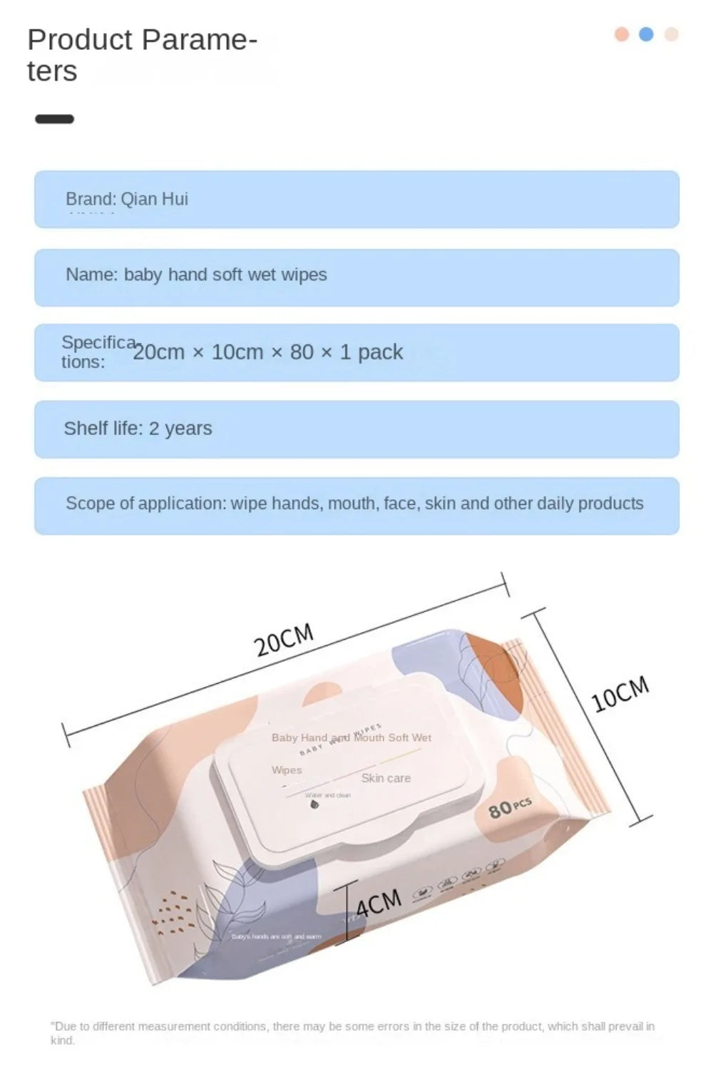 80pcs/bag New Multipurpose Baby Wet Wipes Large Size Gentle Cleaning Cleaning Wipes Soft Texture Wet Wipes Paper Baby Care