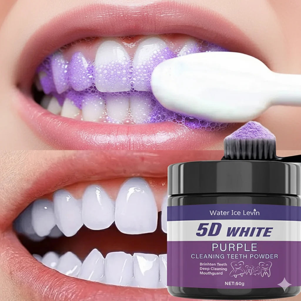 Tidesmit purple teeth whitening charcoal powder for deep stain removal and fresh breath oral care