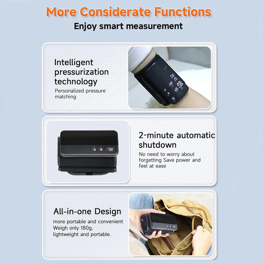 Bluetooth Digital Blood Pressure Monitor Supports English, Spanish LCD Display, Rechargeable Upper Arm Blood Pressure Monitor