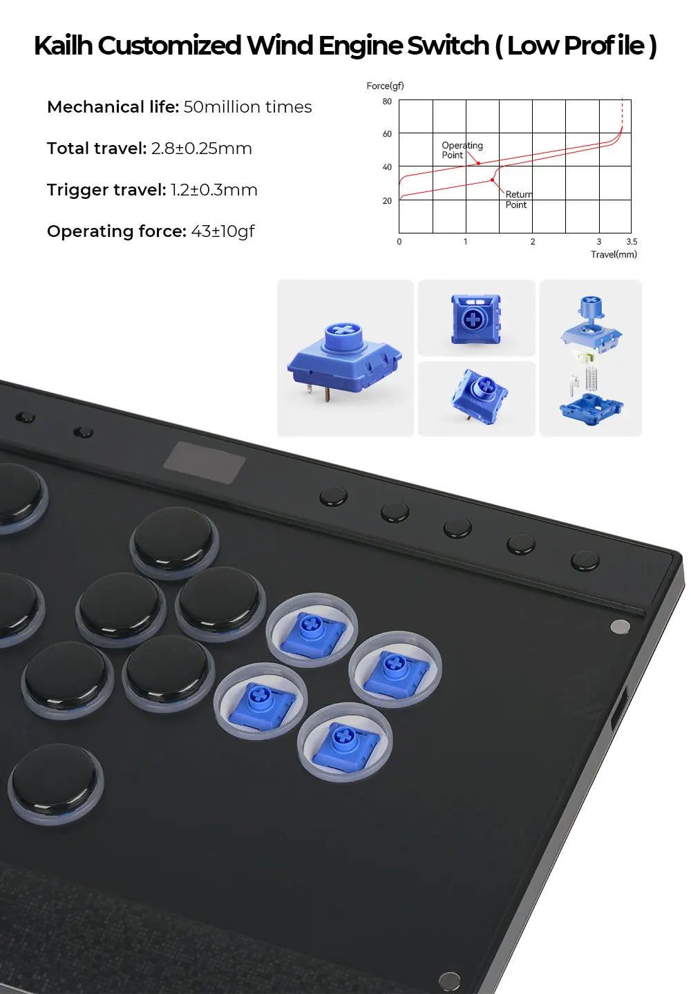 Haute42 C16 Magnetic Leverless Hitbox Controller Stickless Arcade Controller Keyboard For PC/ PS5/PS4 Hitbox Fighting Stick