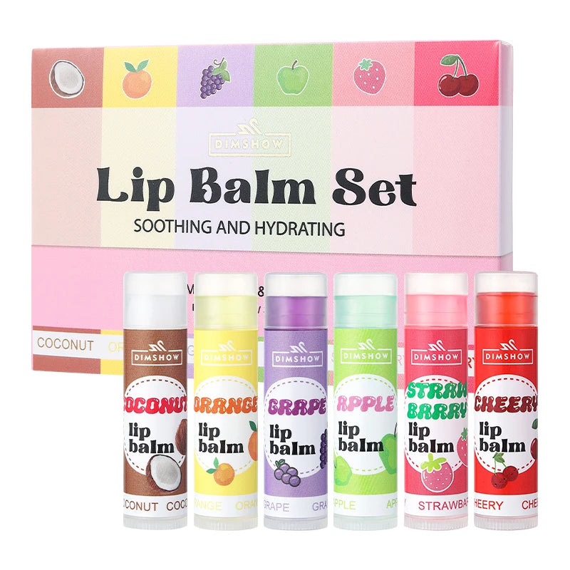 Fruit Moisturizing Lip Mask Set - Nourishing Lip Treatment for Dry Lips Lip Care 21235-6pcs Tidesmit