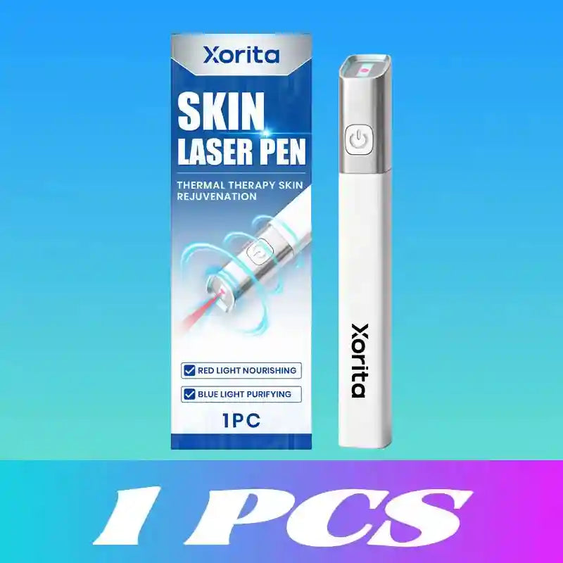 Xorita laser plasma pen for skin tag, freckle, and spot removal with red and blue light therapy for skin rejuvenation.