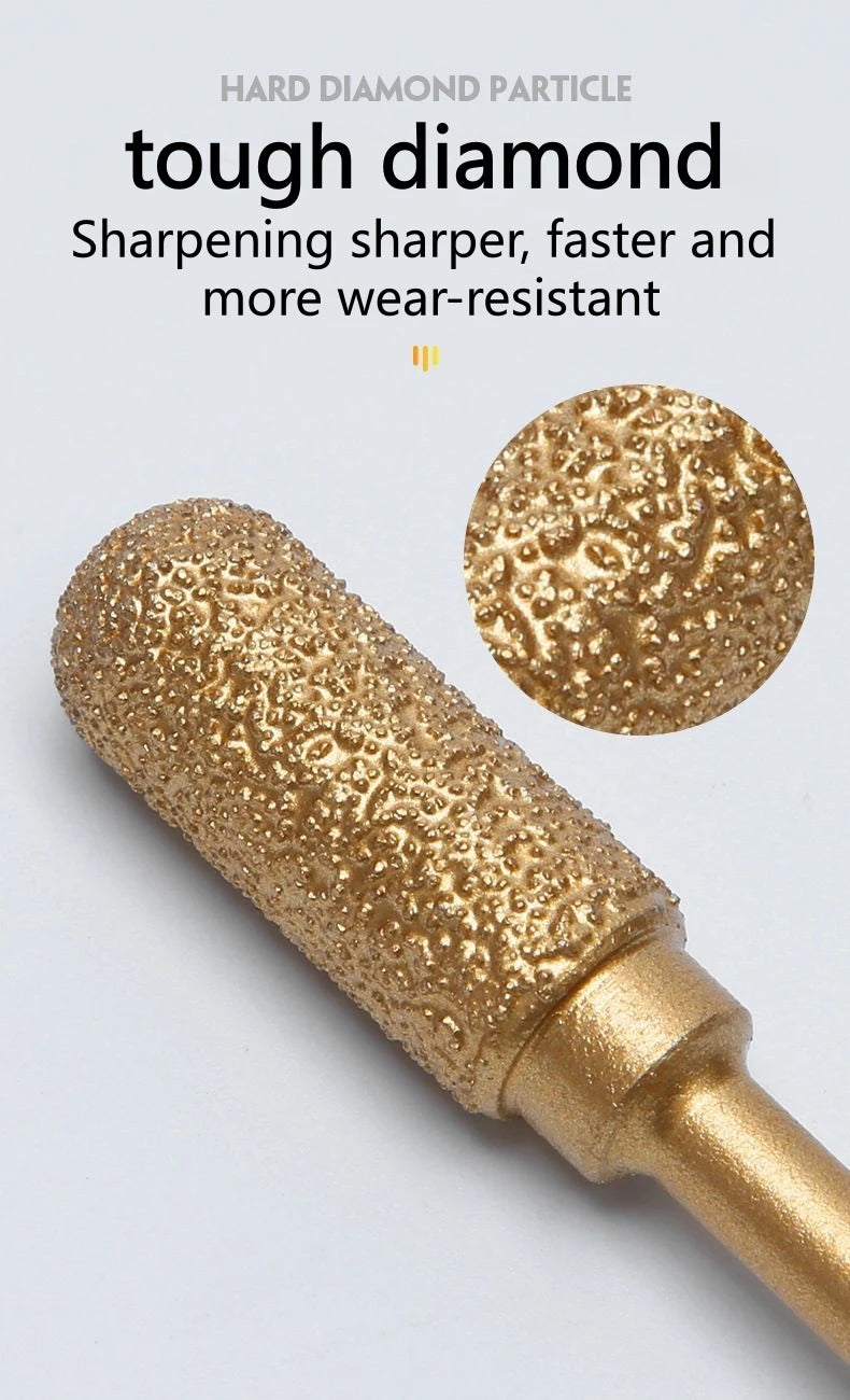 6mm Shank Brazed Diamond Grinding and Polishing Head for Cast Iron Stone Marble Tile - Deburring Metal Processing  Carve