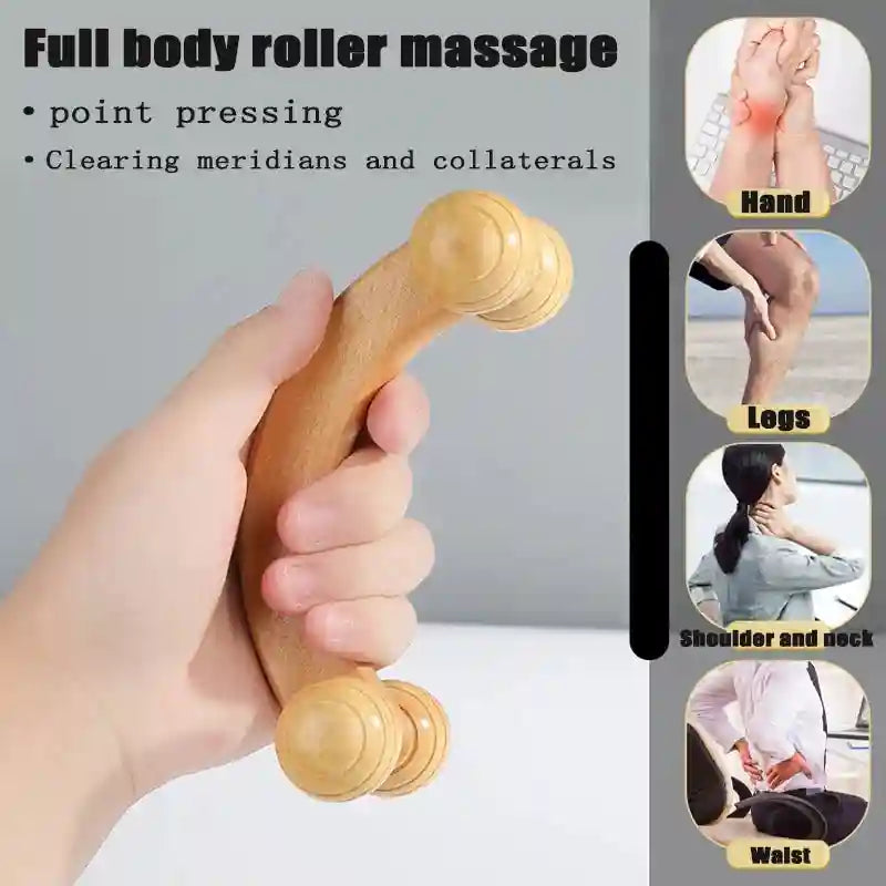 Wooden Massage Roller for Deep Tissue Muscle Relief - Tidesmit Massage Roller Tidesmit