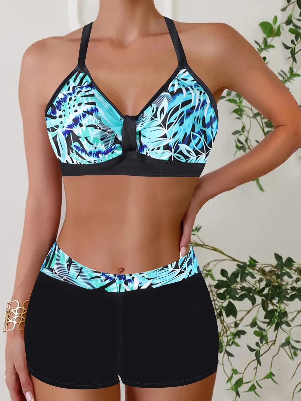 2025 High Waist Bikinis Women Sports Swimwear Print Bathing Suit Female Padded Beach Wear Bathers Swimming Swimsuit Summer