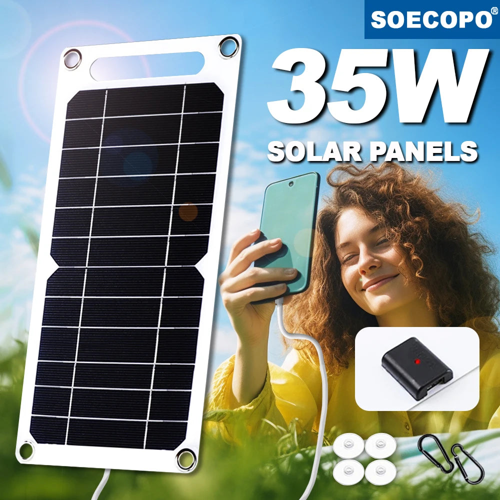 SOECOPO 10000W Solar Power Full Kit DC 12V - AC 110V 220V Inverter 100A Controller 2*600W Panels for Home System Camping