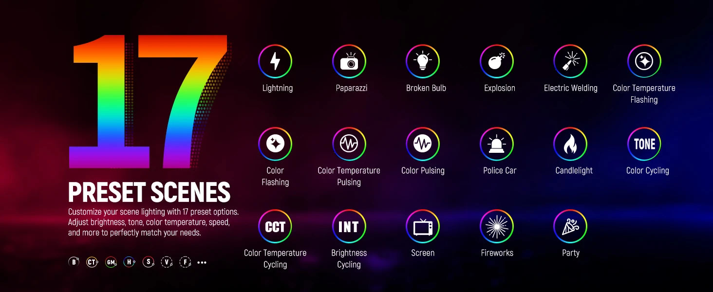 Magnetic LED Light Wand 2 Pack RGB - Portable Content Creation Lighting Tidesmit