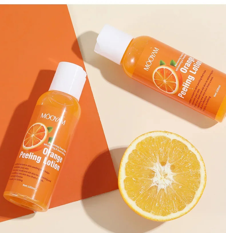 Orange Peeling Lotion for Gentle Body Exfoliation - Natural AHA Formula Scrubs Treatments Tidesmit